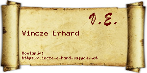 Vincze Erhard névjegykártya