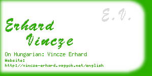 erhard vincze business card